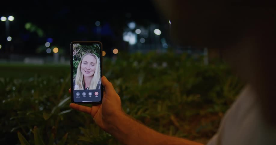 A person talking on a smartphone