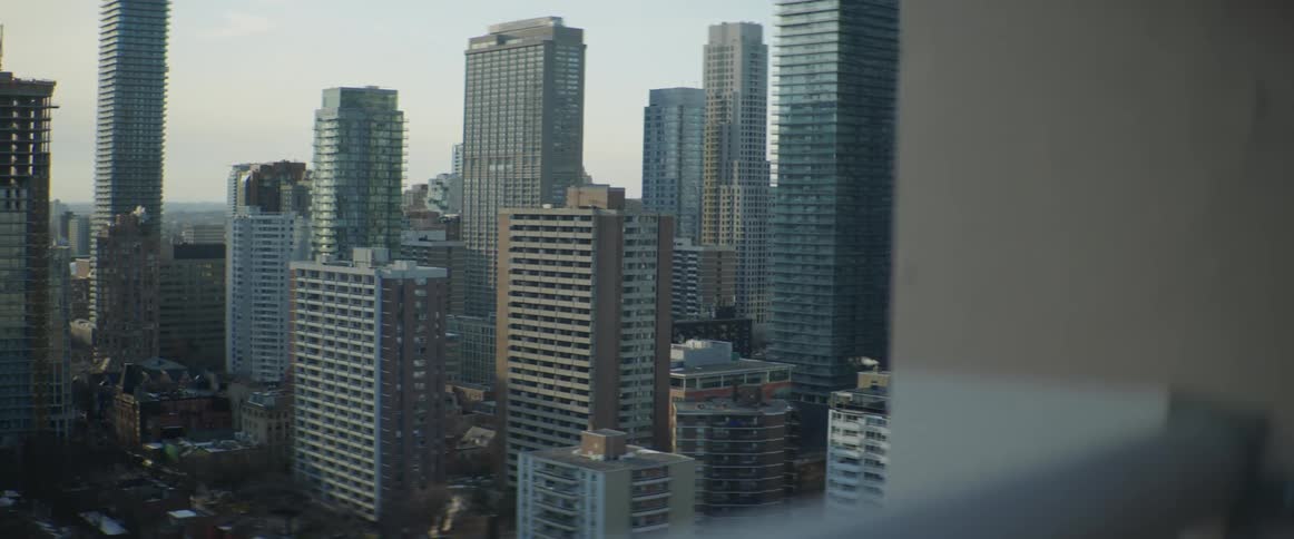 High rise buildings in a tower block of a city at daytime