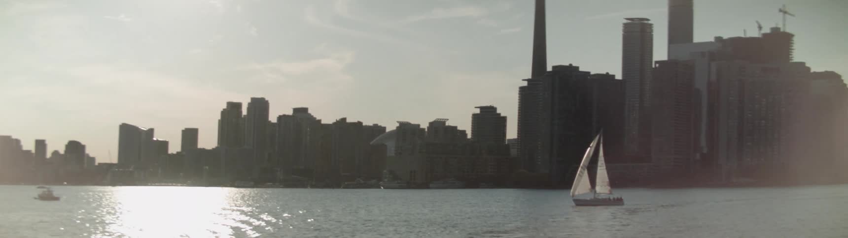 A view of a city with buildings around