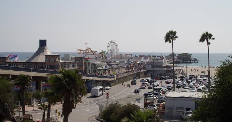 Santa Monica Pier on a Sunny Summer Day