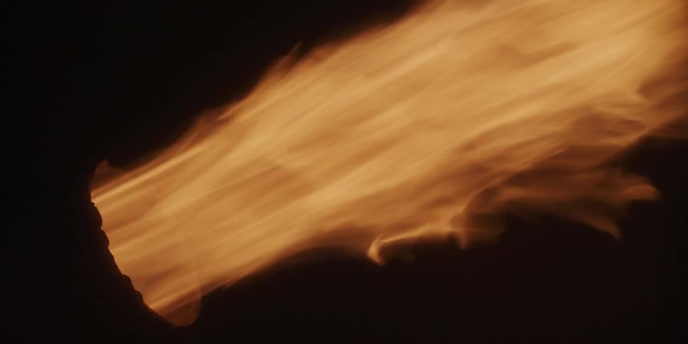 A close up view of a jet burning