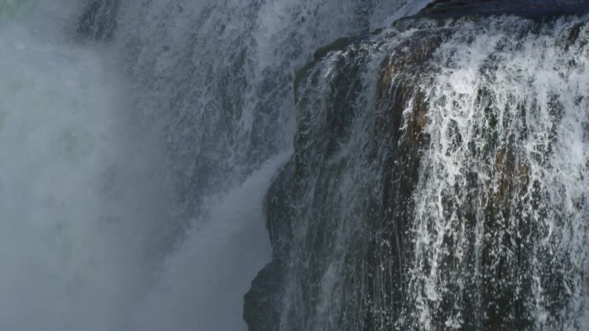 A massive waterfall cascades to the valley below in this dynamic shot from deep in the wilderness