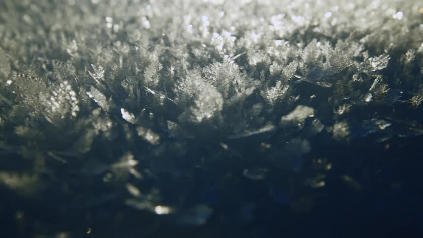 A view of ice crystals up close