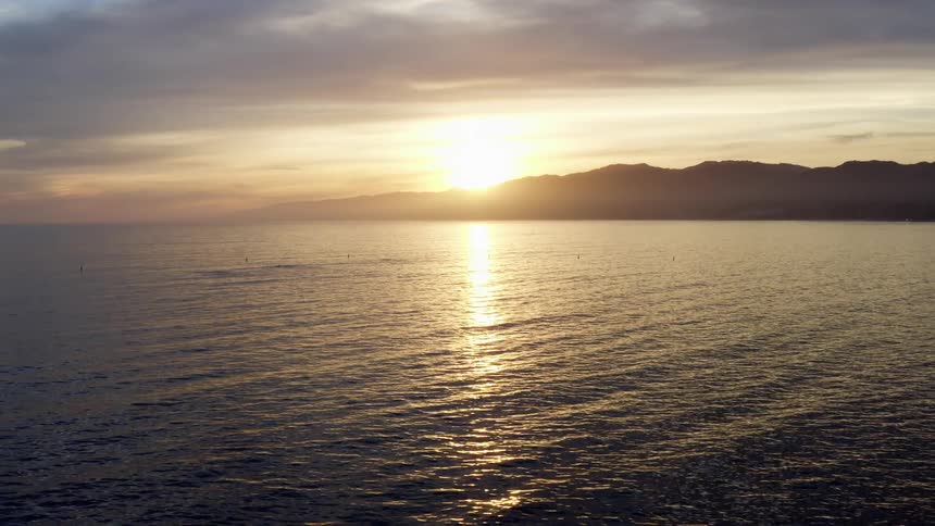 An aerial view of the ocean