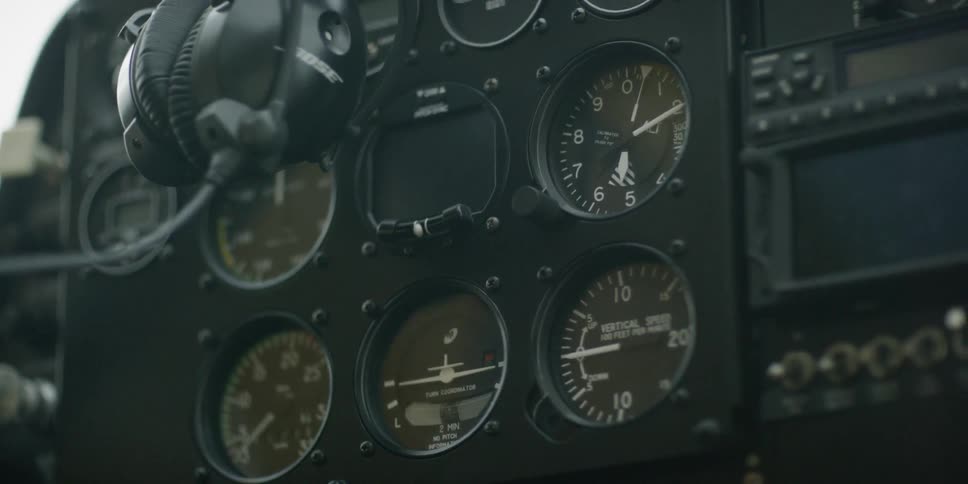 Close up of dials in a cockpit