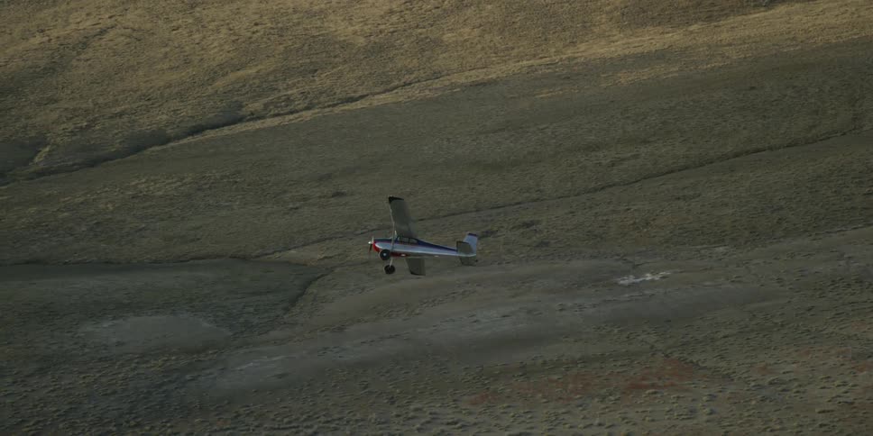 A small plane in the air