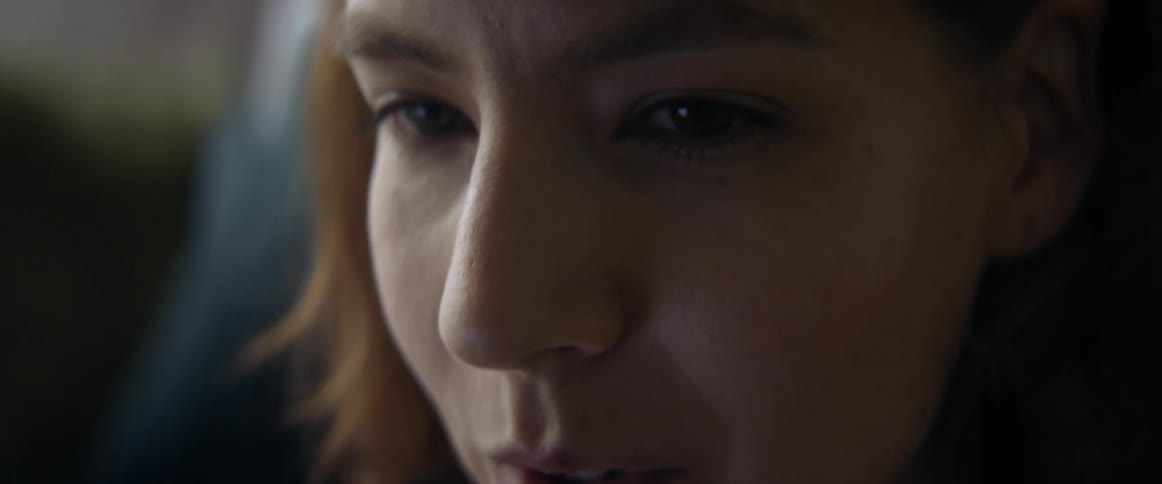 A close up of a woman talking