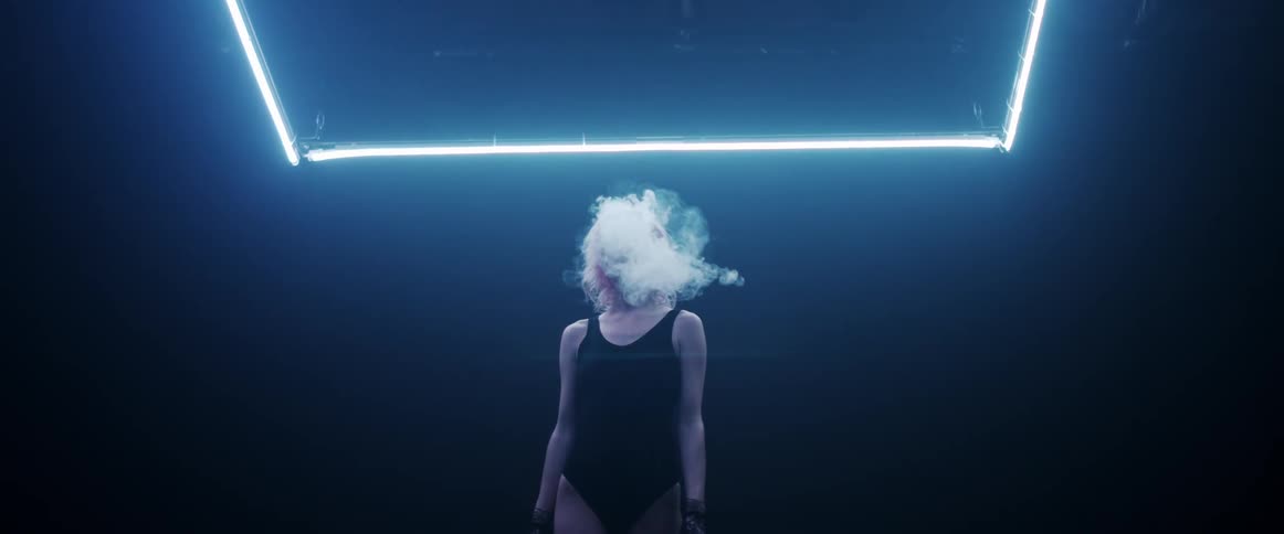 A portrait of a woman smoking