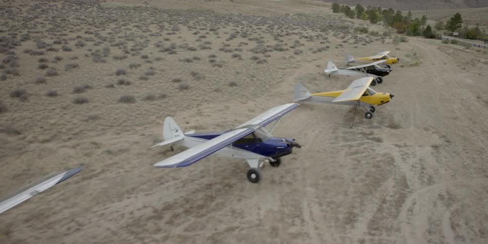 Planes sit parked on a field