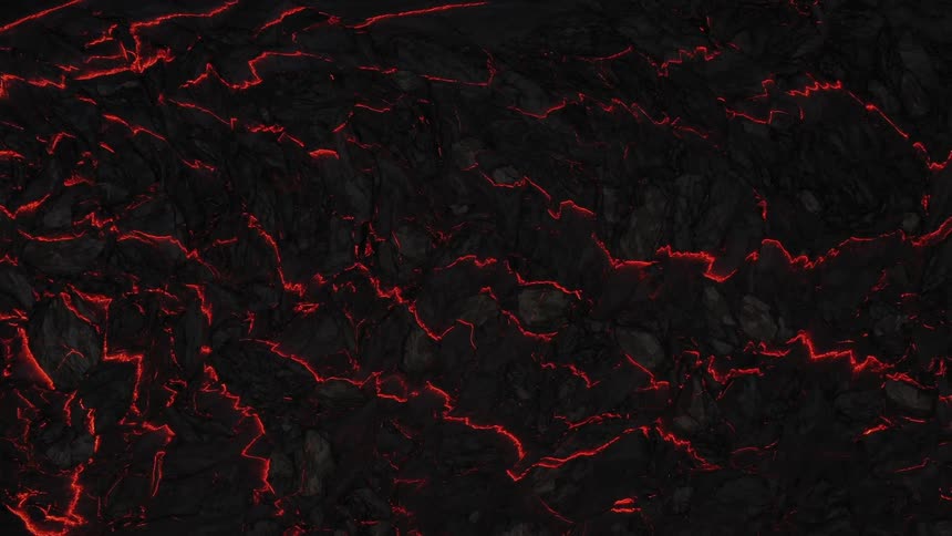 The ground with molten lava and smoke