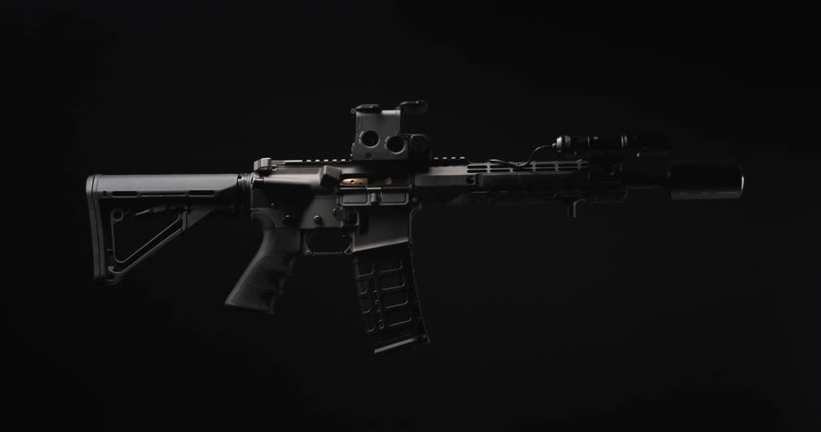Light brightens lighting up black rifle