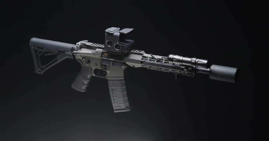 A view of a gun in studio
