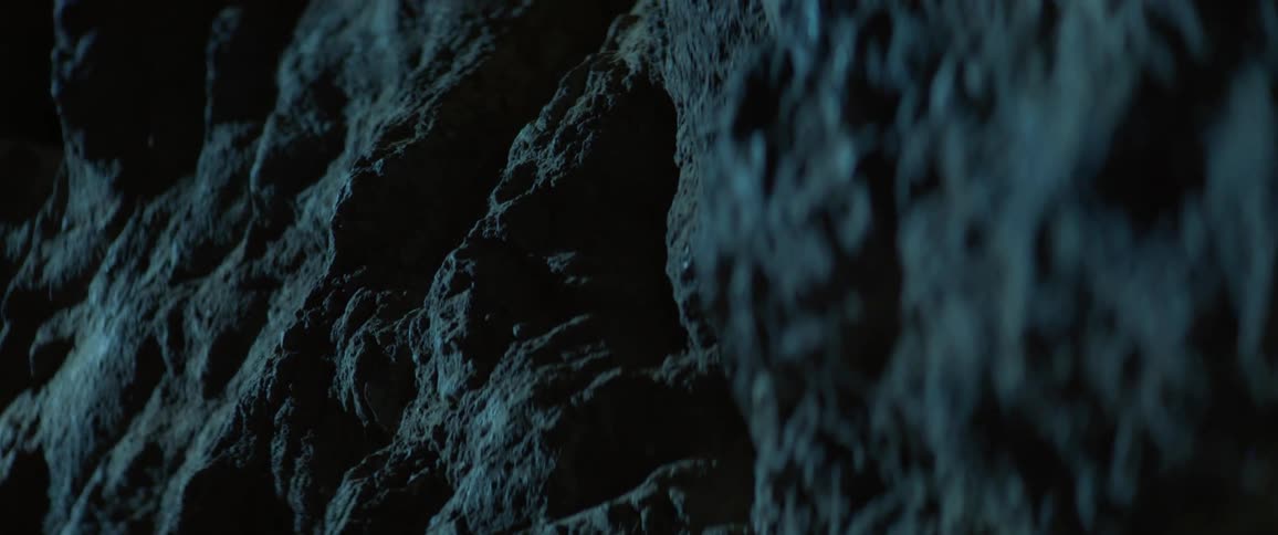 A rock wall is filmed close up