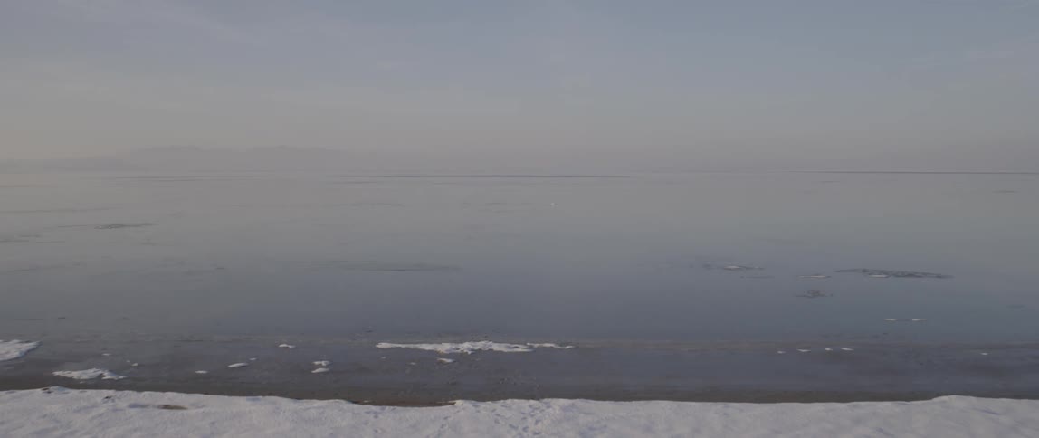Aerial view of calm water below