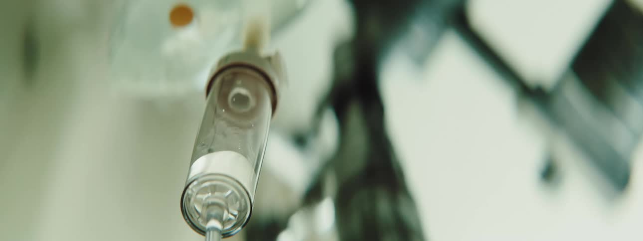 Intravenous therapy dripping medicine on a hospital