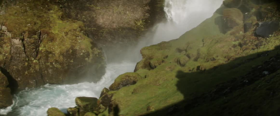 A view of a waterfall in a river