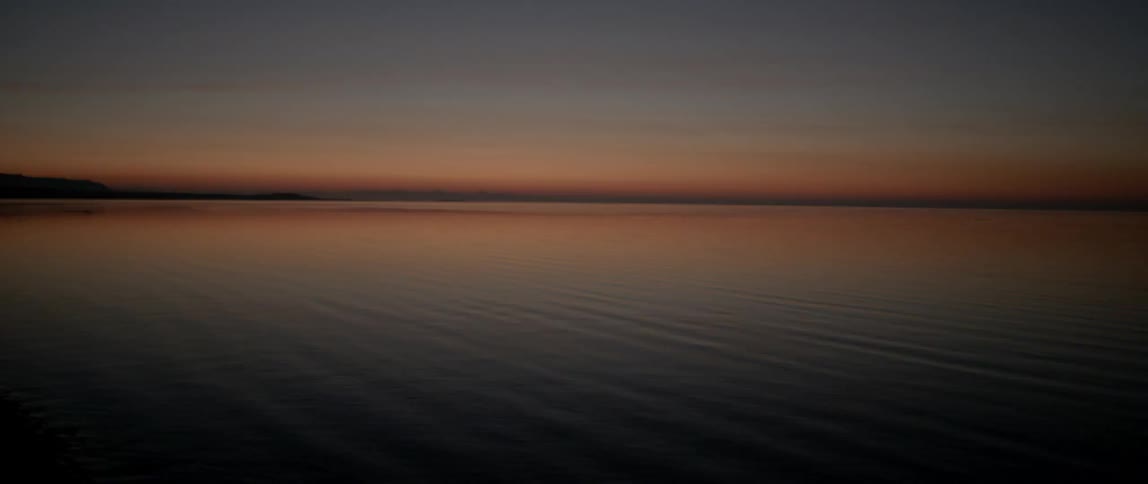 Late sunset on a body of water