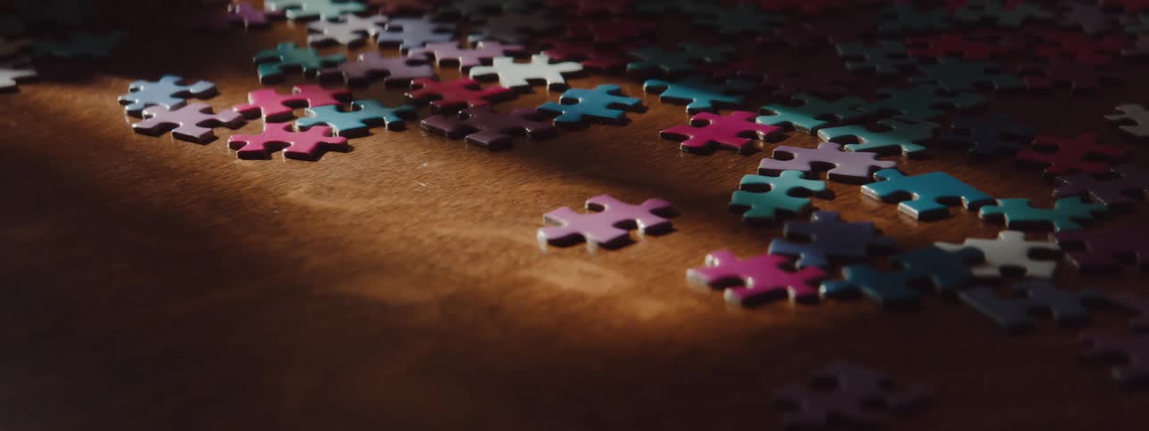 A person is putting a puzzle together