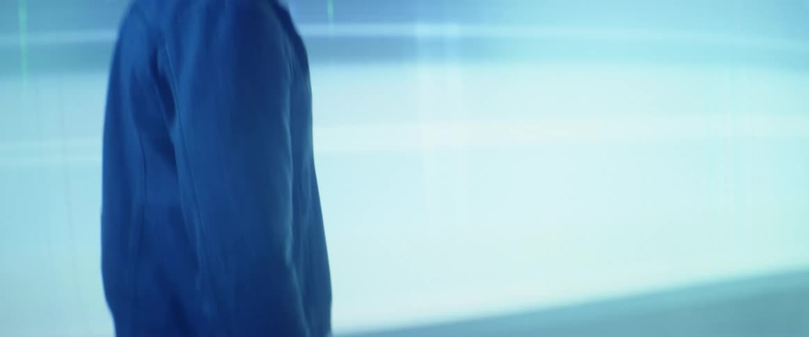 Man standing in front of a defective large scale display system