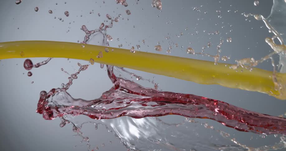 Two liquids crashing into each other in the air