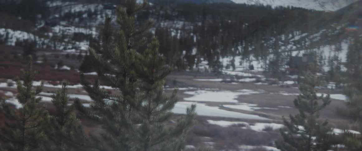 The mountains ahead are covered with snow
