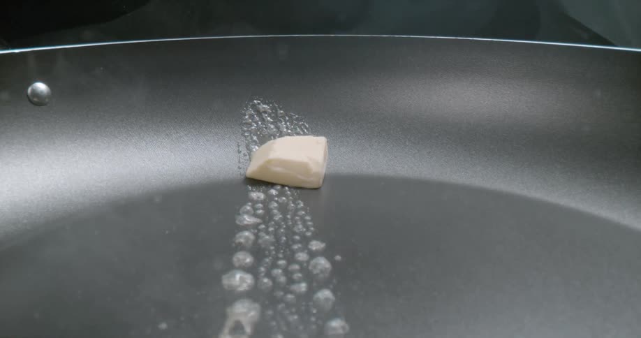 Butter melting in a pan