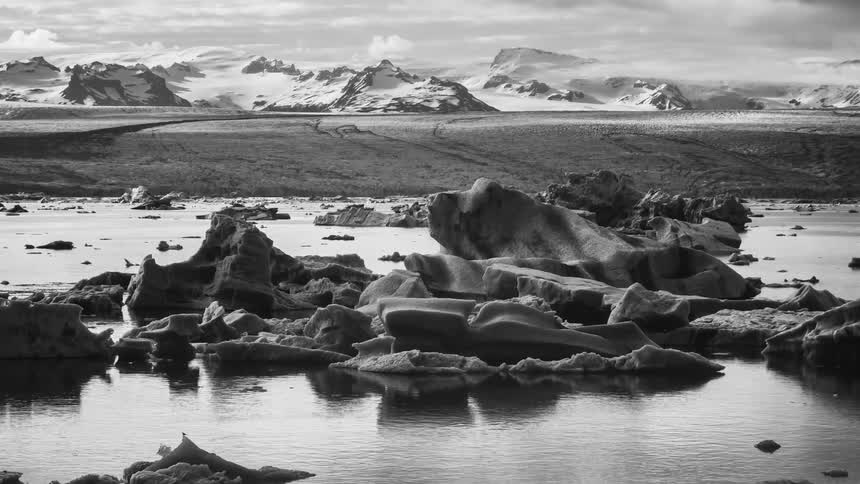 A wide shot of a landscape time lapse