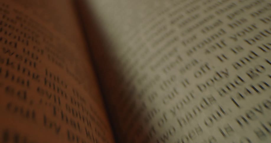 A book in a room with text