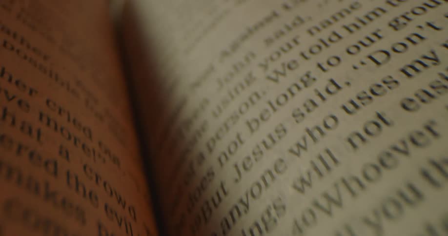 Text on the pages of an open book