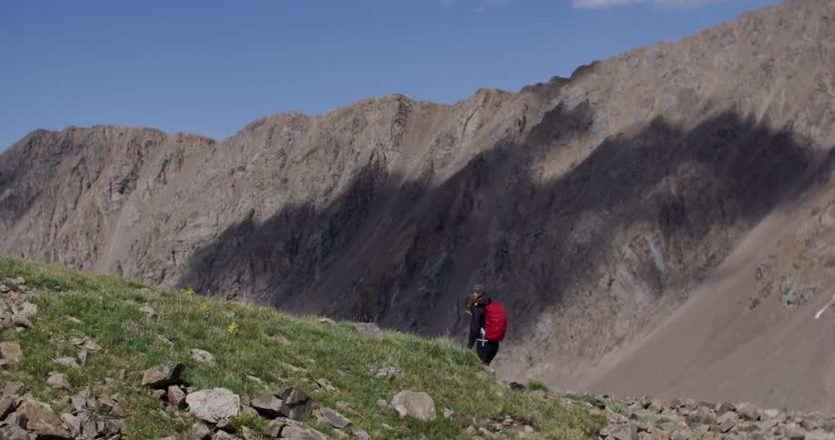 A woman hiking