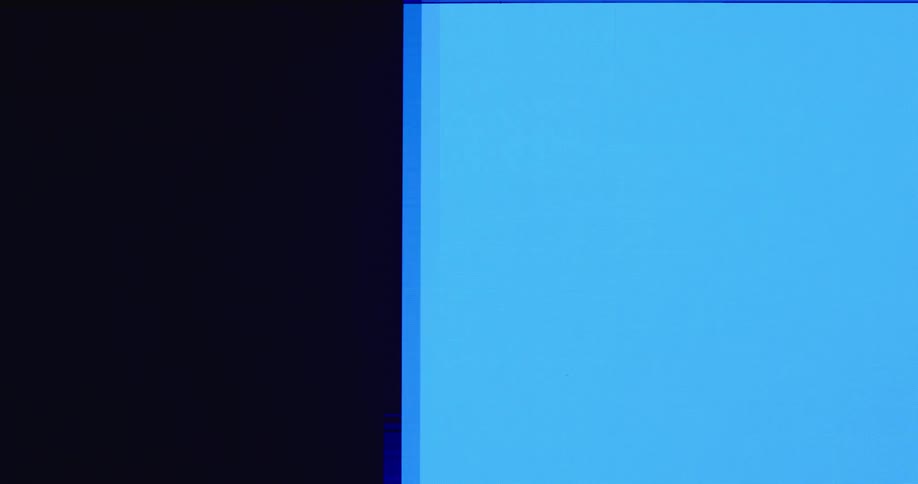 Black and blue screens are displayed