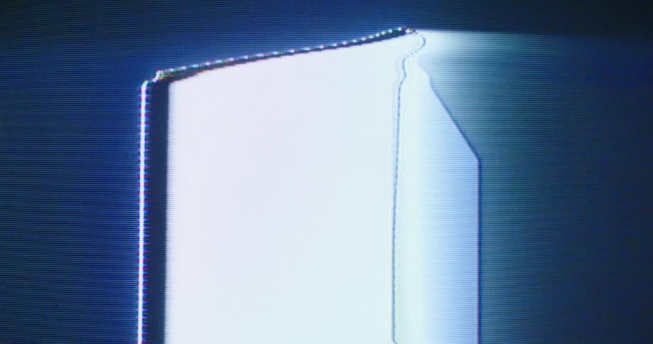 An abstract shape is displayed on a computer
