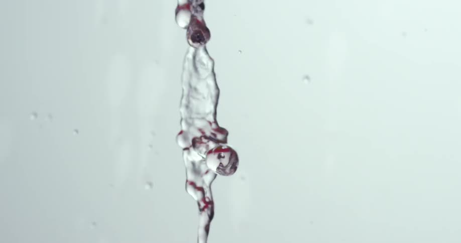 Water is displayed in slow motion
