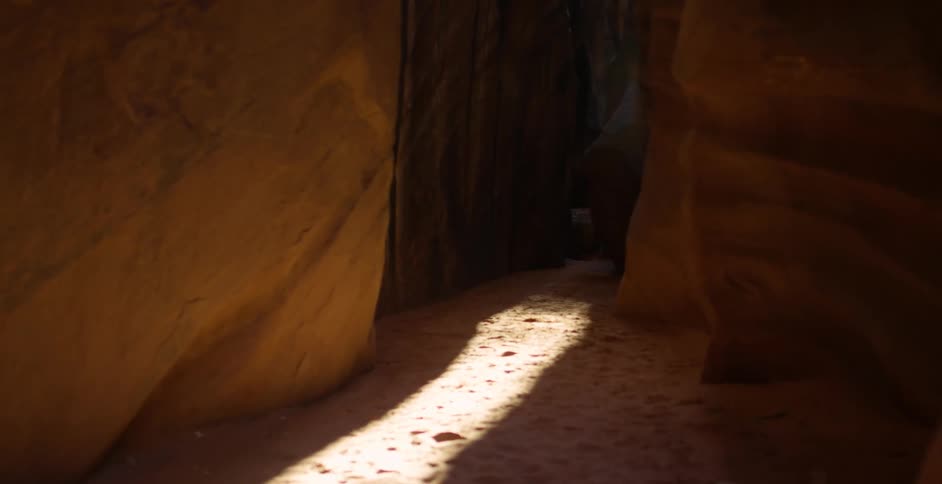 A view walking through a canyon