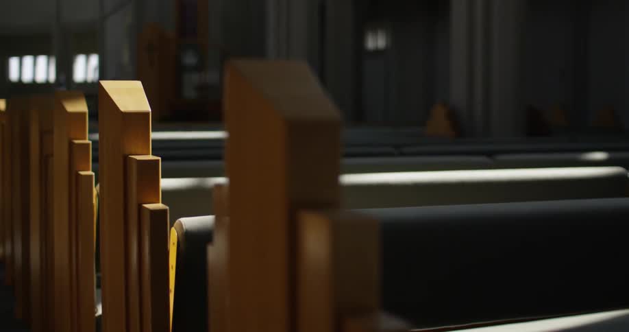 Church pews inside a church