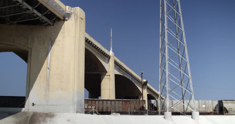 View of a bridge from down below