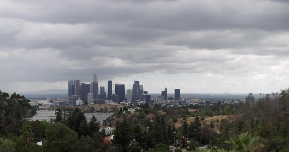 A city as seen from a distance on an overcast day