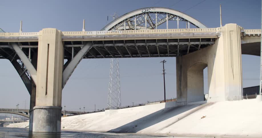 Bridge crossing over a man-made waterway