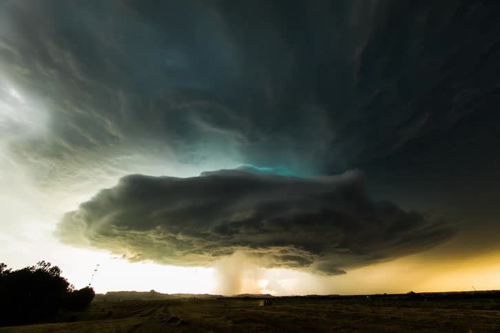 A view of a storm cloud system forming