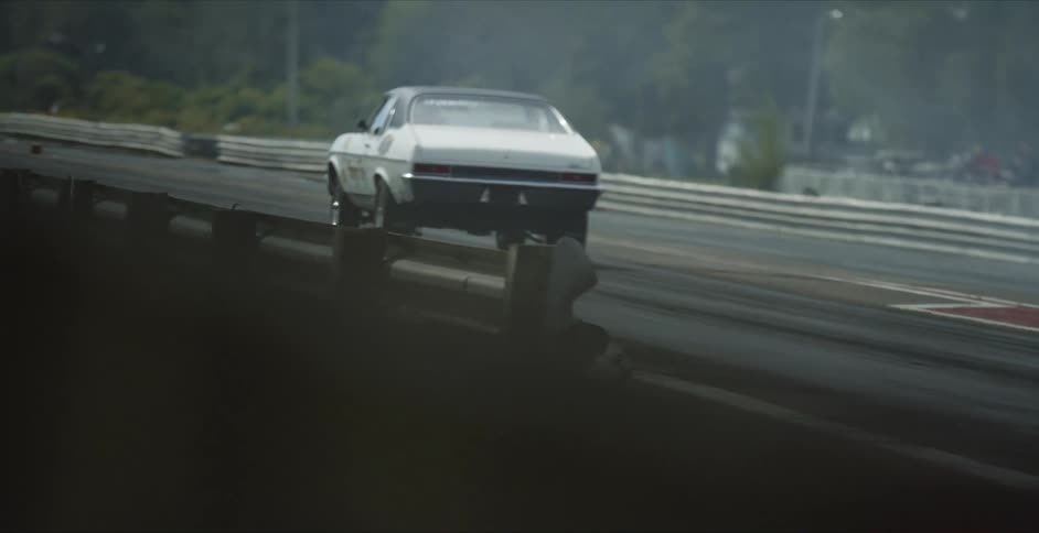 A race car racing on a track