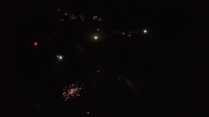 Fireworks sparkling and twinkling in the night sky