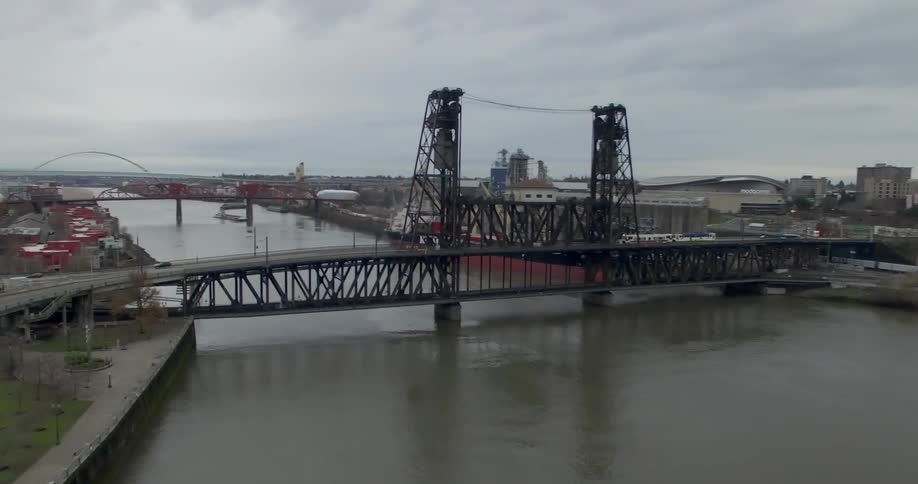 View of a bridge and the edge of a city