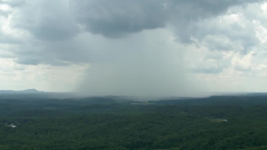 A large rain shower as seen from the distance