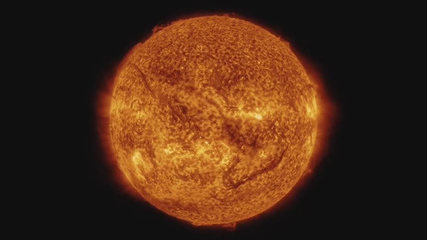 A molten star slowly spinning in space