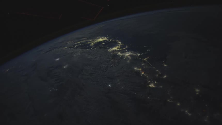 The planet earth with clouds and atmosphere with space in the background
