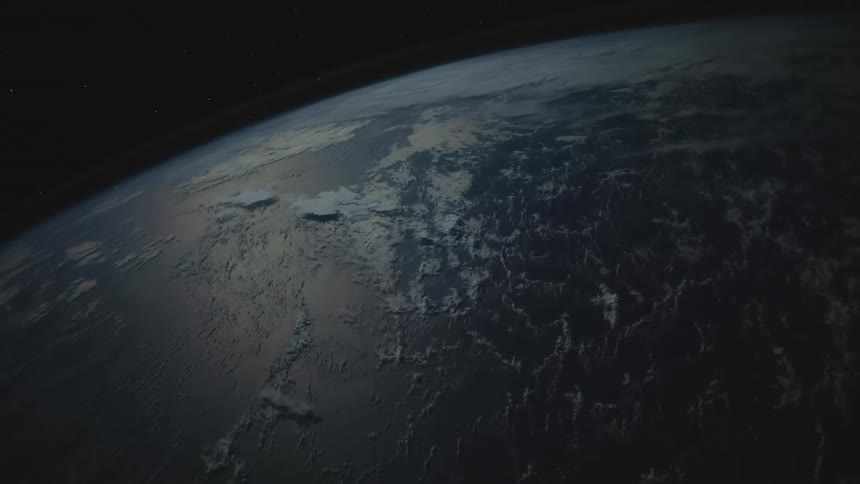 Sunlight reflection on the oceans of planet earth seen from space