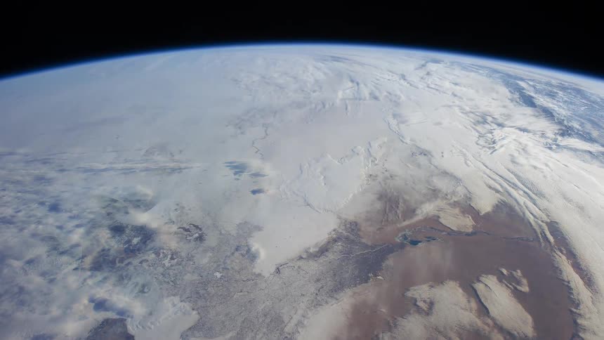 A view of earth from space flying over the planet