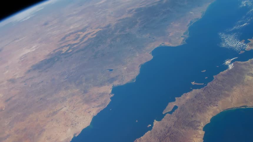The planet earth with clouds and atmosphere with space in the background