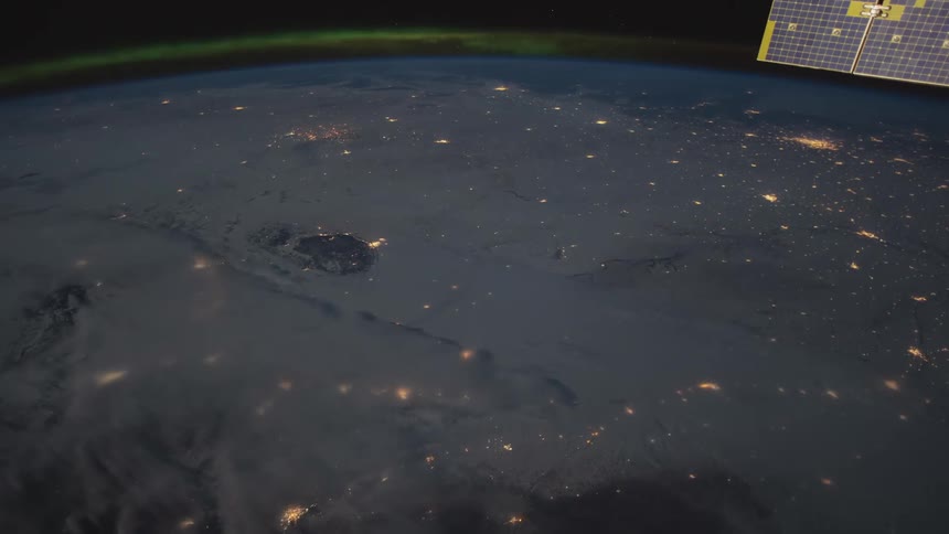 The planet earth with clouds and atmosphere with space in the background