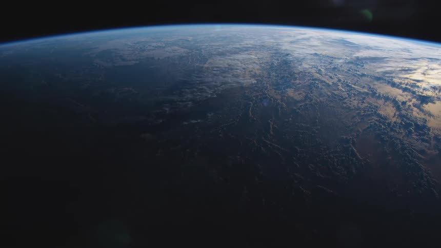 The planet earth with clouds and atmosphere with space in the background